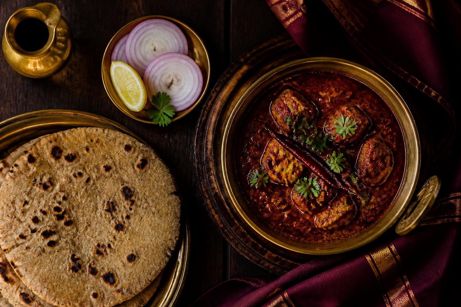 Srubhi masala being cooked and served