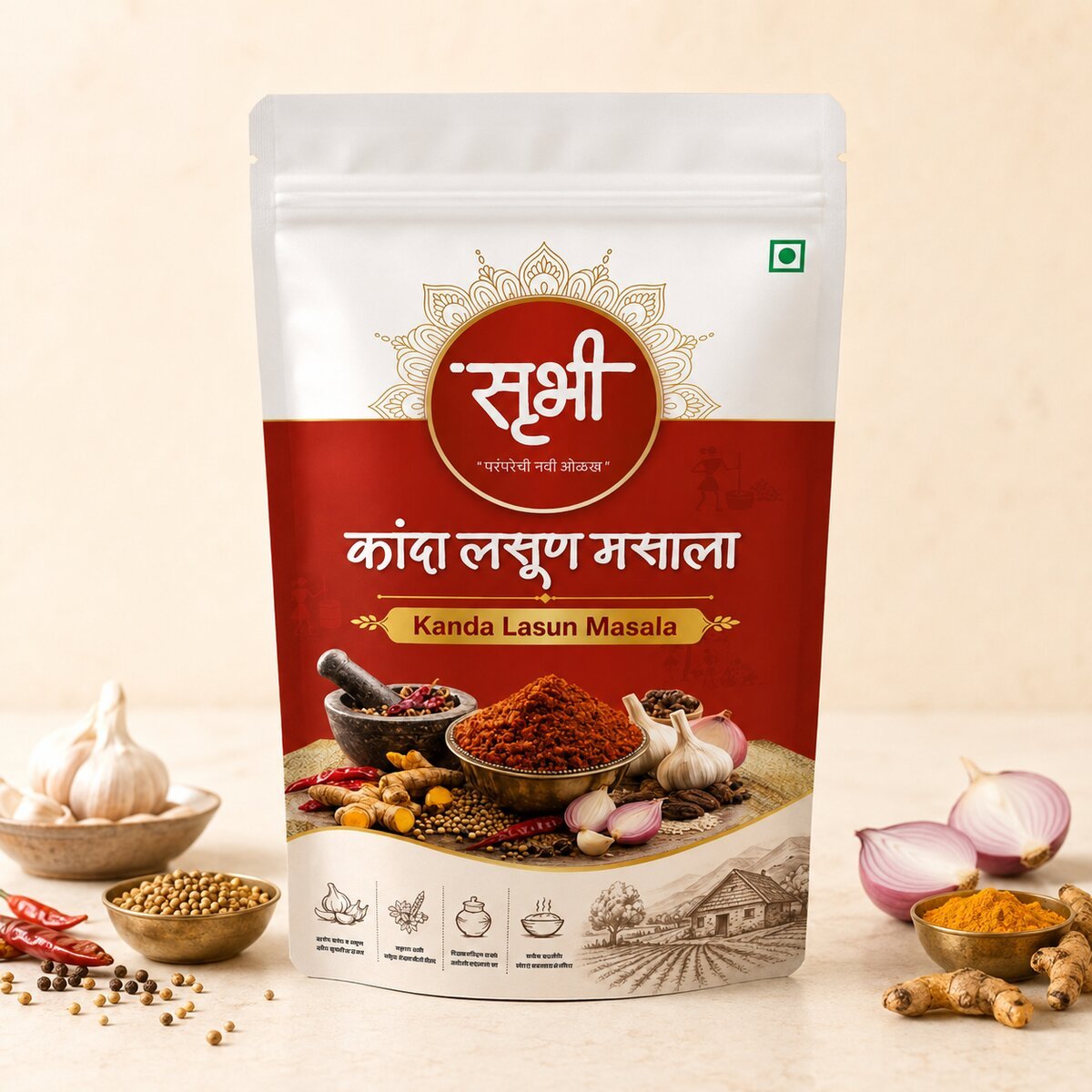Srubhi masala being cooked and served
